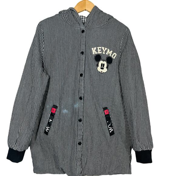 Vintage Puo Dou Dou Mickey Jacket Snap Front Keymo Black White - XL - Picture 1 of 7